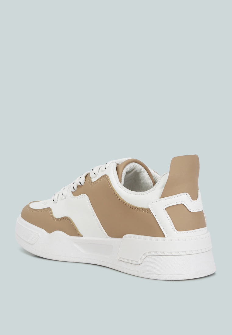 Panelling Detail Flatform Sneakers from London Rag International