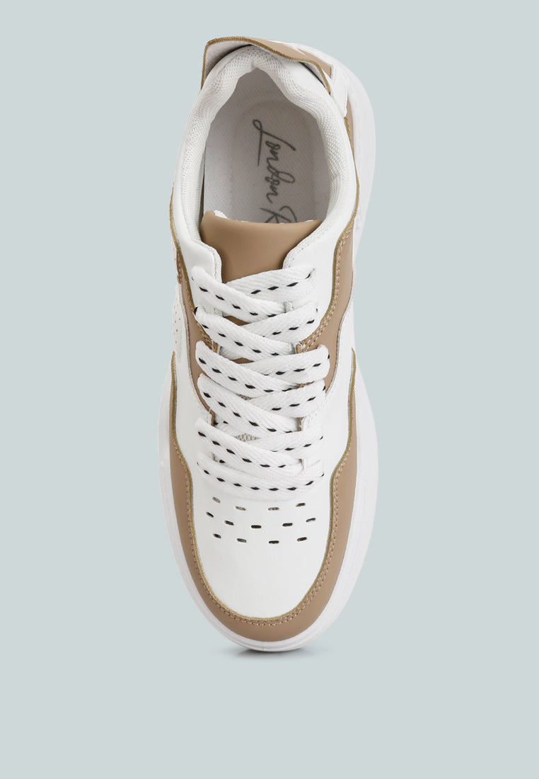 Panelling Detail Flatform Sneakers from London Rag International