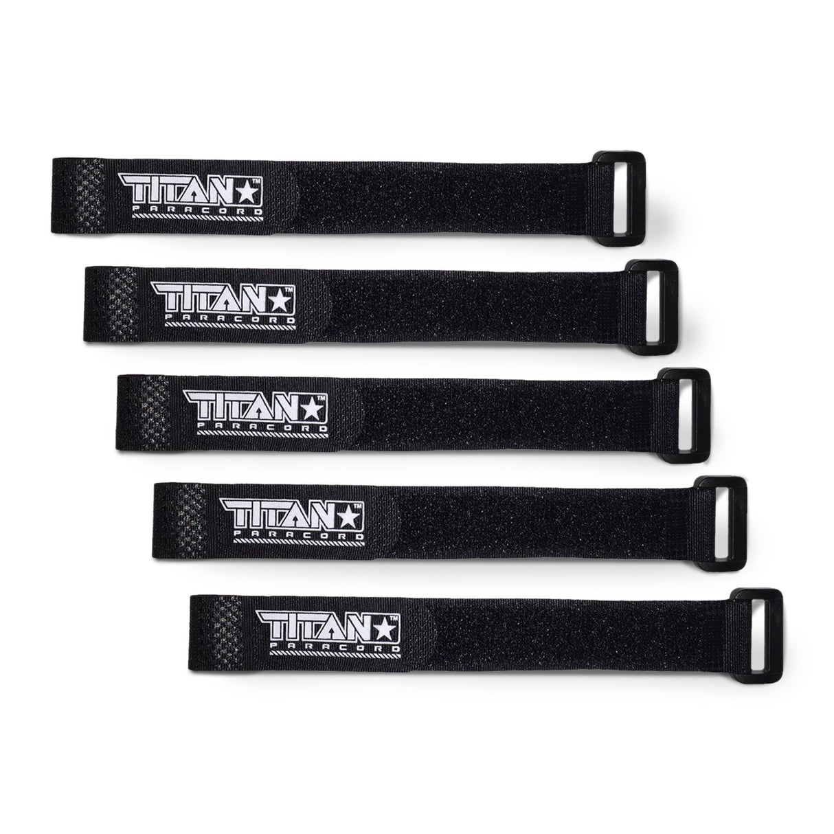 Paracord Fasteners, Hook & Loop, 5-Pack | BLACK from TITAN Survival
