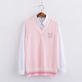 Kawaii Pink Pastel Bunny Vest Sweater From Kawaii Stop