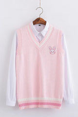 Kawaii Pink Pastel Bunny Vest Sweater From Kawaii Stop