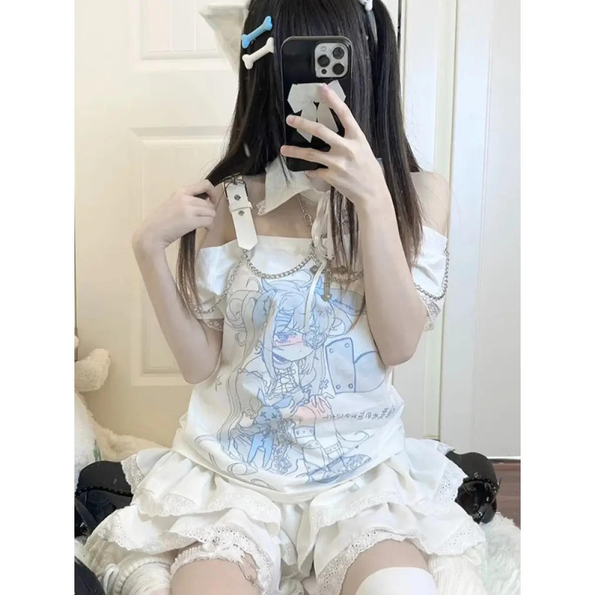 Pastel Menhera Off The Shoulder Tee From Kawaii Stop