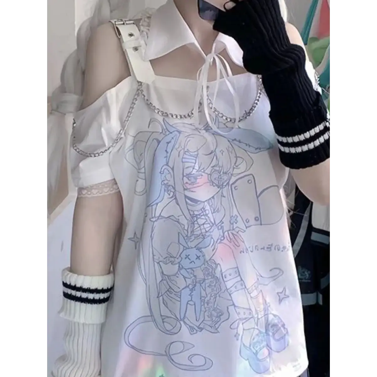 Pastel Menhera Off The Shoulder Tee From Kawaii Stop