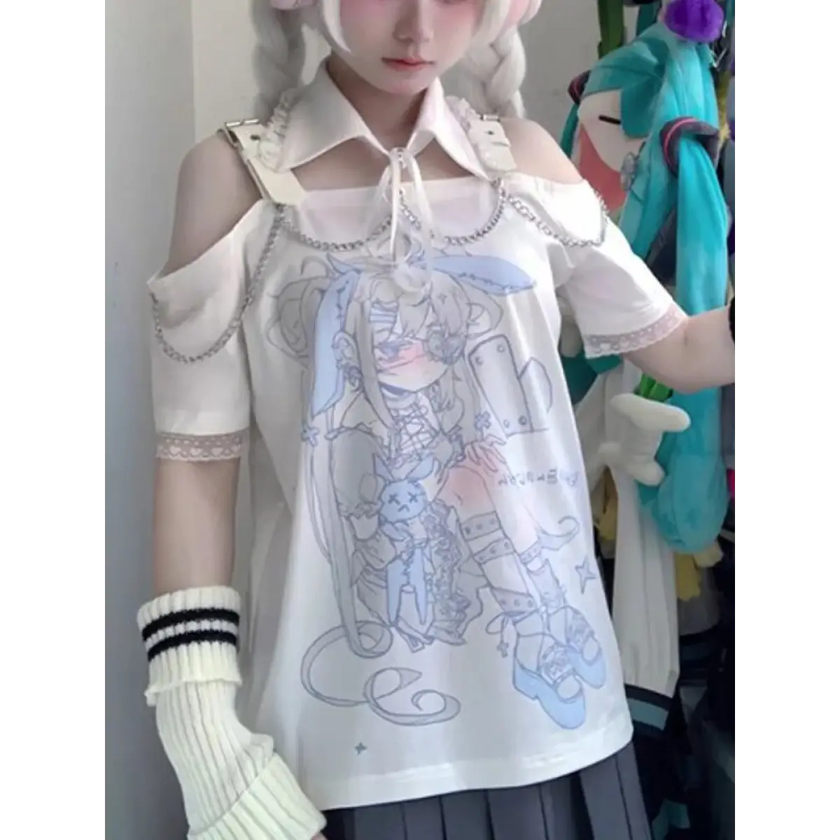Pastel Menhera Off The Shoulder Tee From Kawaii Stop
