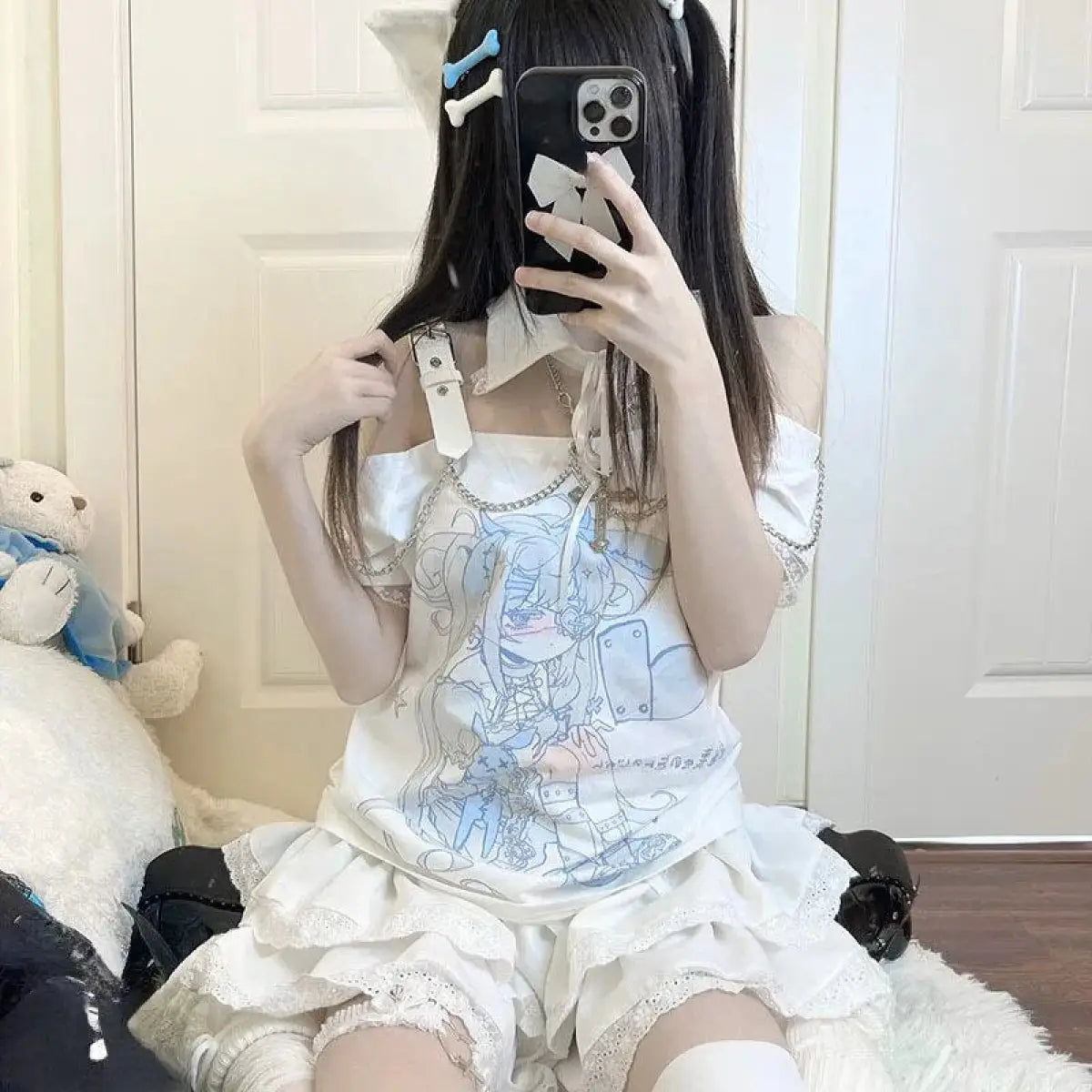 Pastel Menhera Off The Shoulder Tee From Kawaii Stop