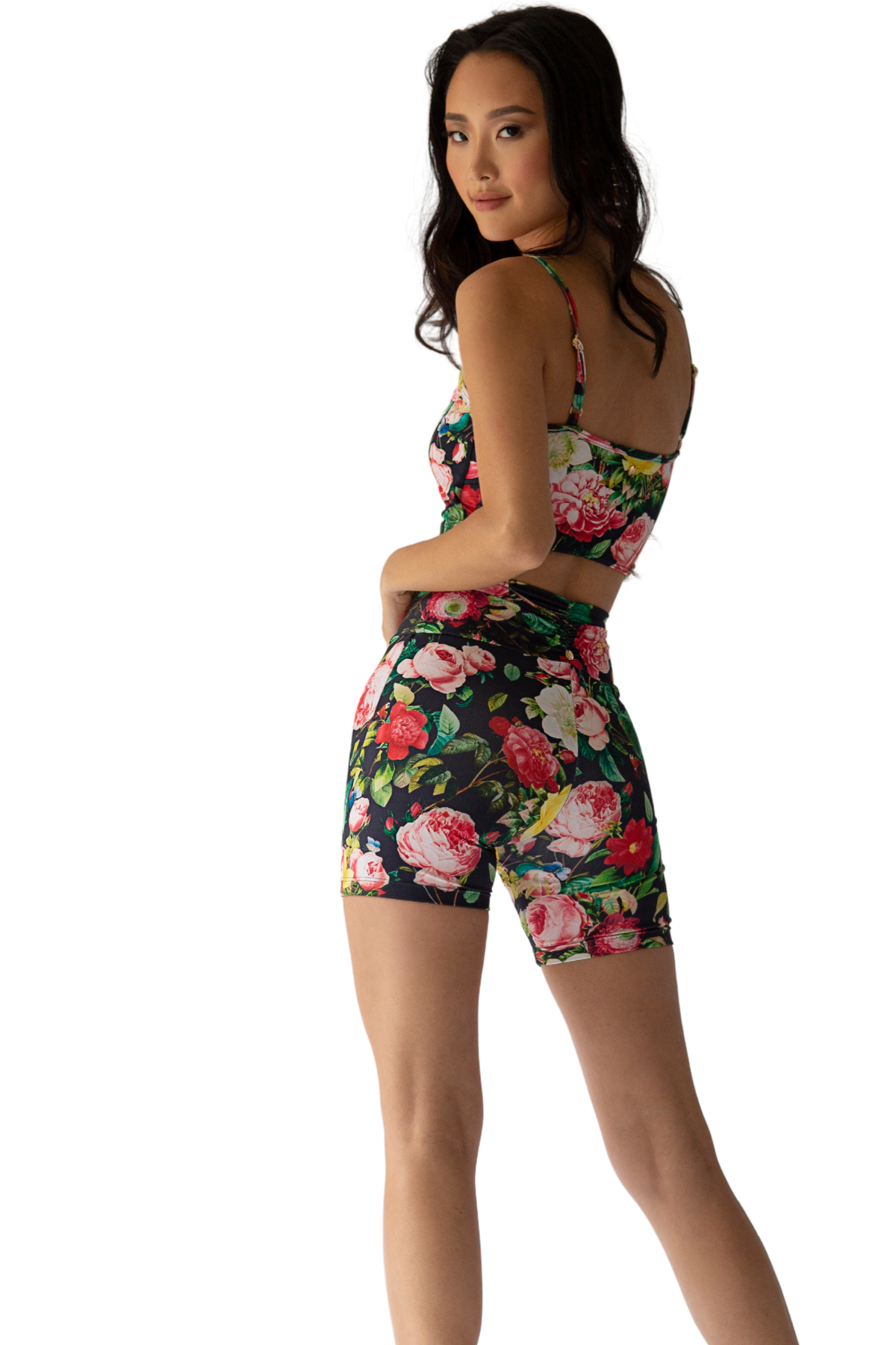 MISHA FLORAL Scrunch Activewear Shorts From Gianine