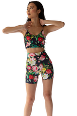 MISHA FLORAL Scrunch Activewear Shorts From Gianine