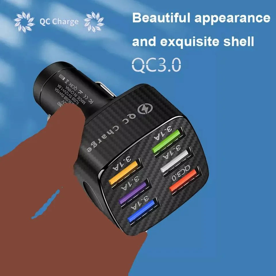 PBG 3 Port LED Voltage Wall Charger and 6 Port Car Charger Black/Black from PremiumBrandGoods