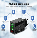 PBG 3 Port LED Voltage Wall Charger and 6 Port Car Charger White/White from PremiumBrandGoods