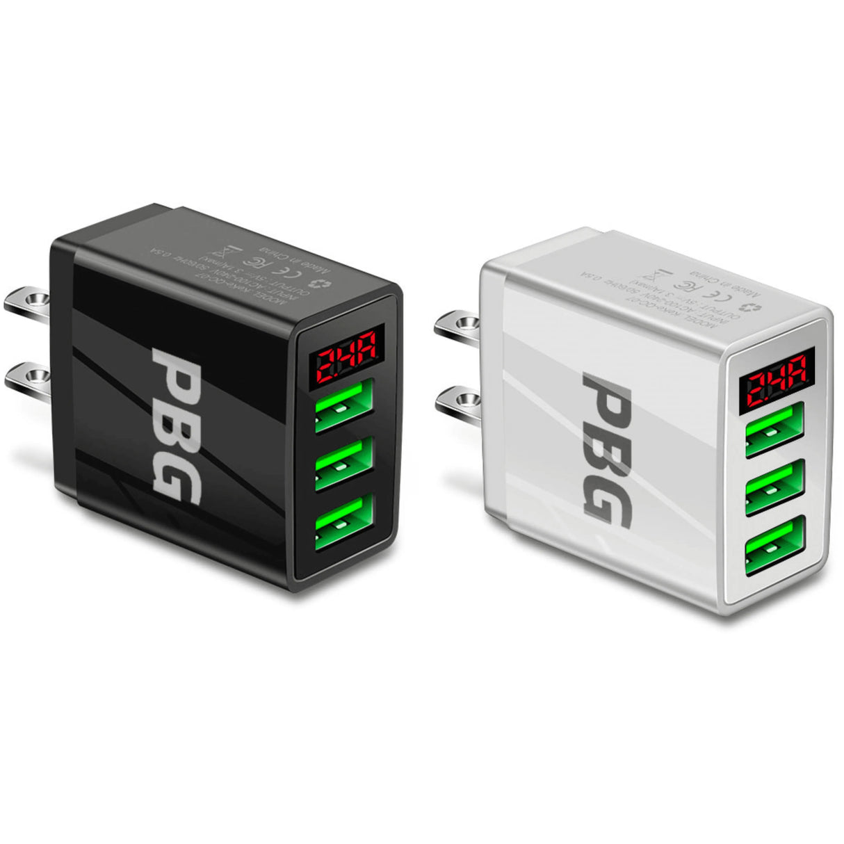 PBG 3 Port Wall Charger with LED Voltage Display Charge 3 Devices at once! from PremiumBrandGoods