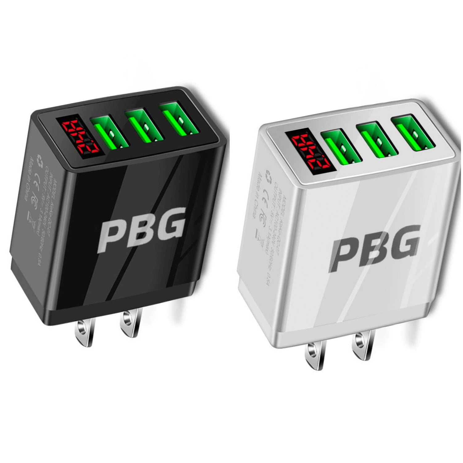 PBG 3 Port Wall Charger with LED Voltage Display Charge 3 Devices at once! from PremiumBrandGoods