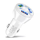 PBG 3 Port White USB Fast LED Car Charger and Charger Compatible for Iphone USB Cable Combo from PremiumBrandGoods