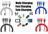 PBG Black 5-Port LED Wall Charger & QC 3-in-1 Nylon Braided Fast Charging Cable from PremiumBrandGoods