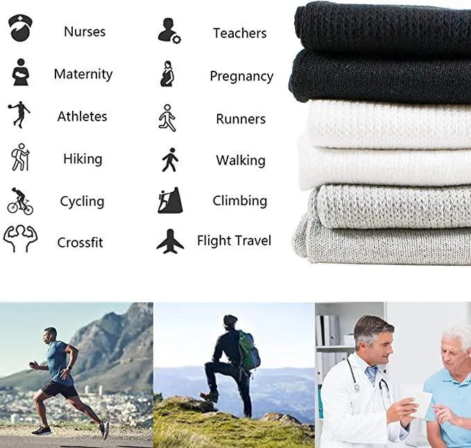 PBG 6 Pairs Physician-Approved Diabetic Compression Non Binding Socks for Men & Women, Multi-Color, 3 Sizes from PremiumBrandGoods