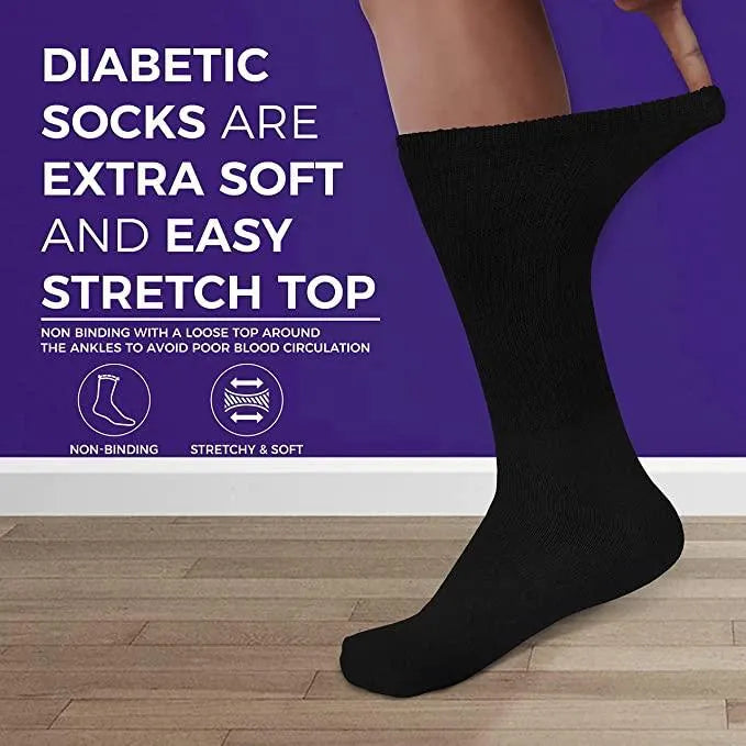 PBG 6 Pairs Physician-Approved Diabetic Compression Non Binding Socks for Men & Women, Multi-Color, 3 Sizes from PremiumBrandGoods