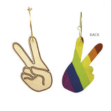 Peace Sign Pride Hand Hoops from LE CHIC MIAMI
