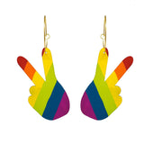 Peace Sign Pride Hand Hoops from LE CHIC MIAMI