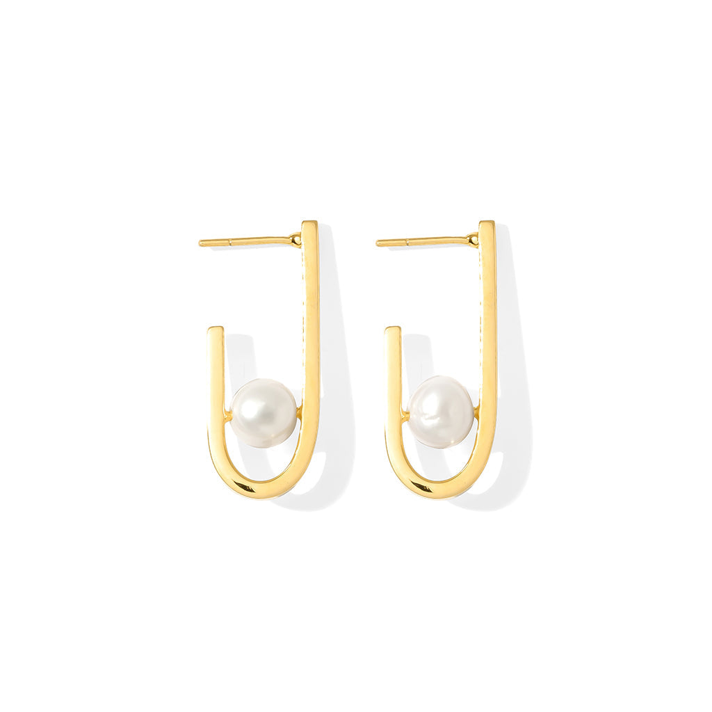 J Hoop Freshwater Pearl Earrings from SLATE + SALT