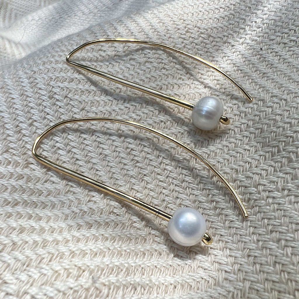 Freshwater Pearl Hook Earrings from SLATE + SALT