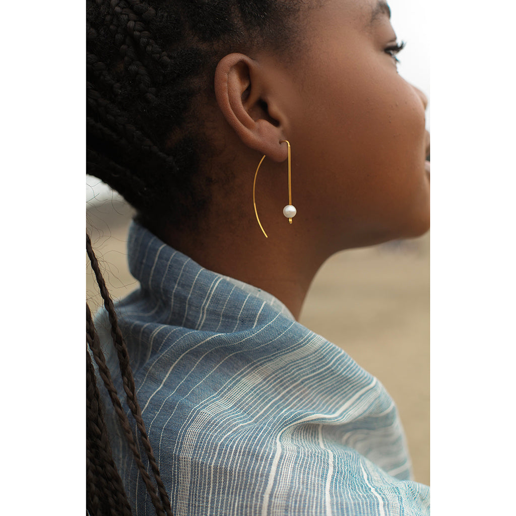 Freshwater Pearl Hook Earrings from SLATE + SALT
