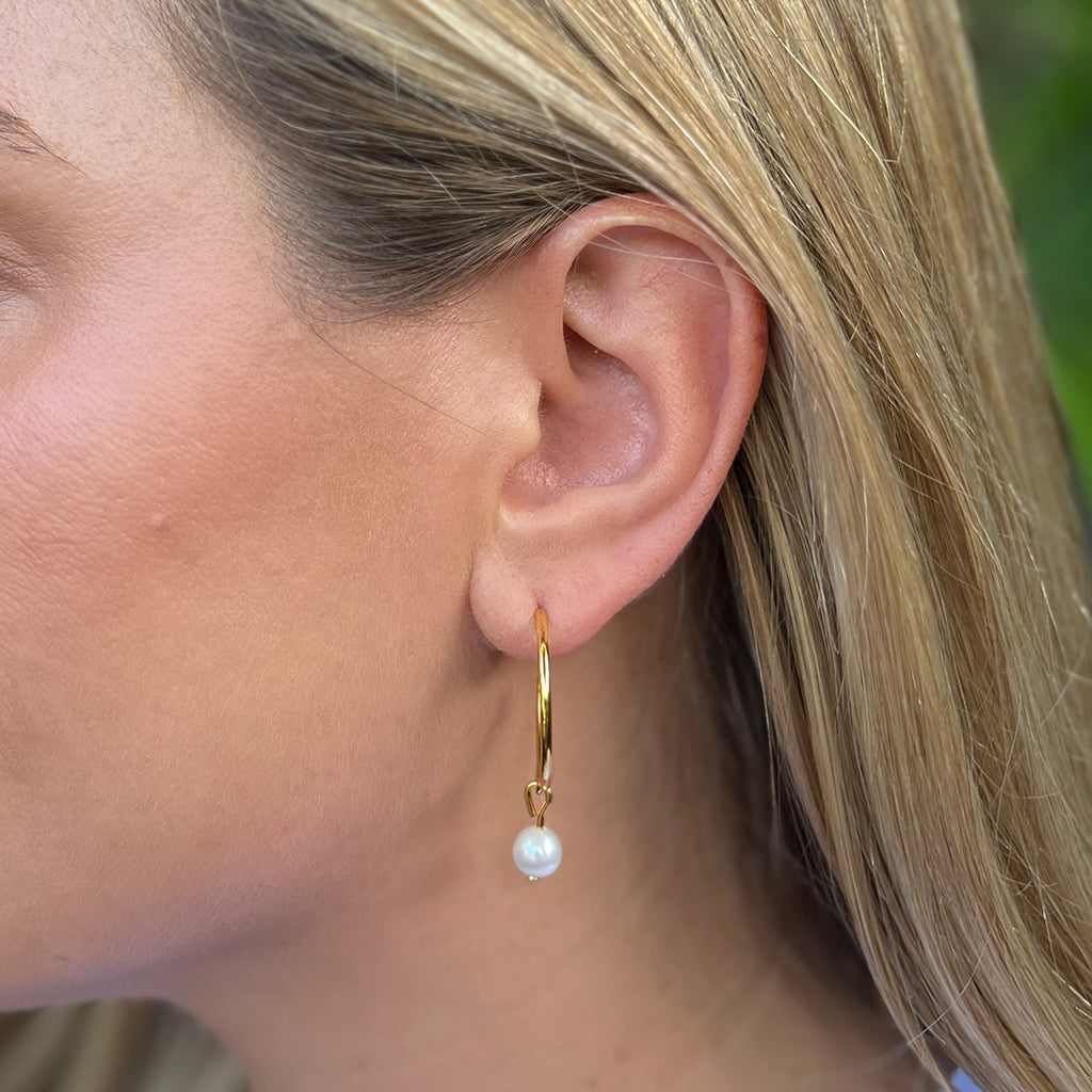 Freshwater Pearl Hoop Earrings from SLATE + SALT