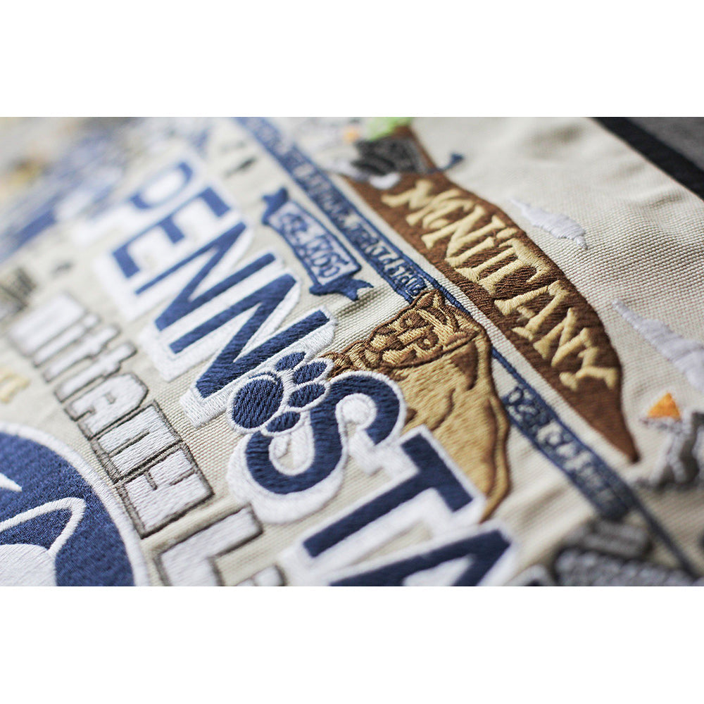 Penn State University Collegiate Hand-Embroidered Pillow from Quirks!