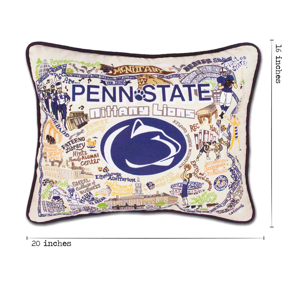 Penn State University Collegiate Hand-Embroidered Pillow from Quirks!