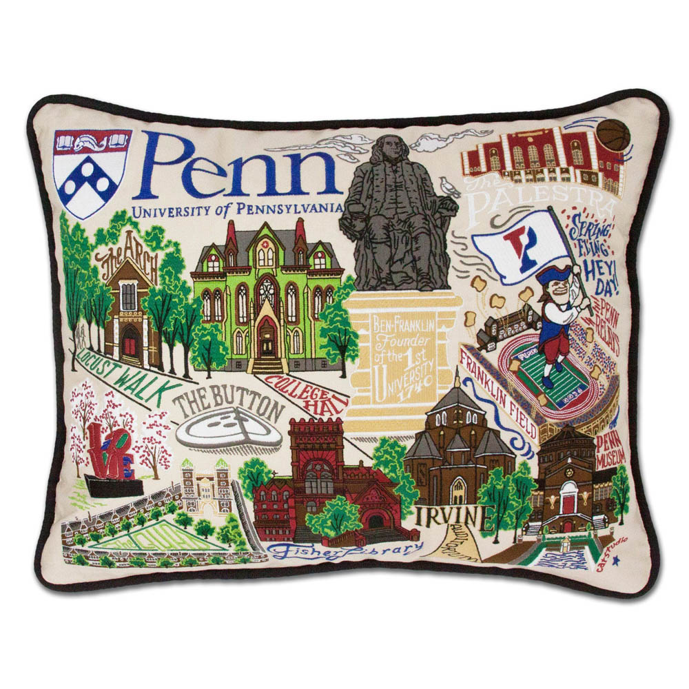 Pennsylvania, University of Collegiate Embroidered Pillow by CatStudio from Quirks!