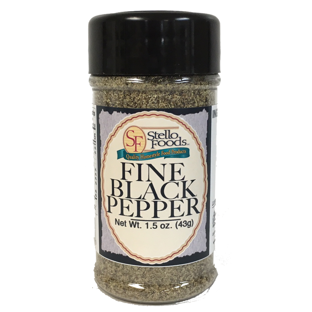 Stello Foods Spices - Pepper - Black - Fine 1.5 oz from Stello Foods
