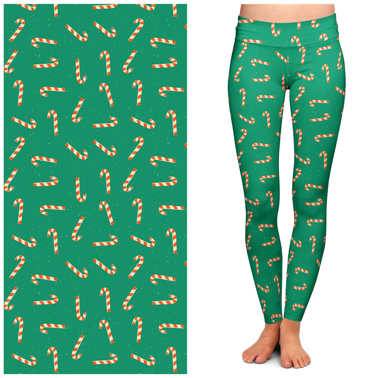 Peppermint Twist Buttery Soft Leggings by Lipstick & Chrome From Quirks!