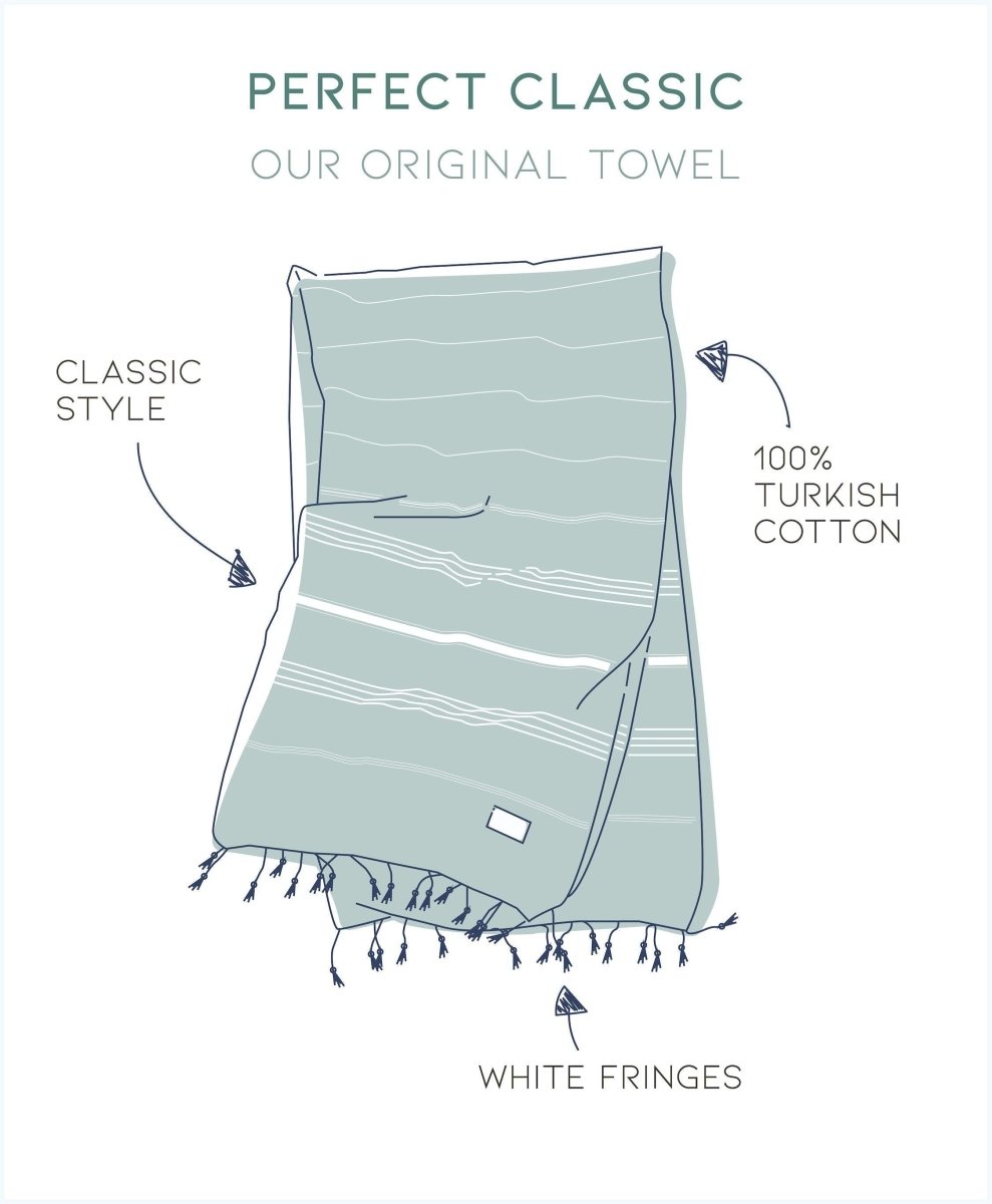 Perfect Classic Towel Collection – 40”x70” Lightweight Organic Turkish Cotton Towels from The Bali Market