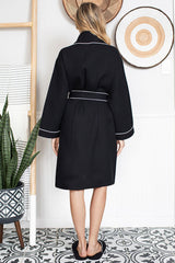 Knee-Length Waffle Kimono Robe for Women From Lotus Linen