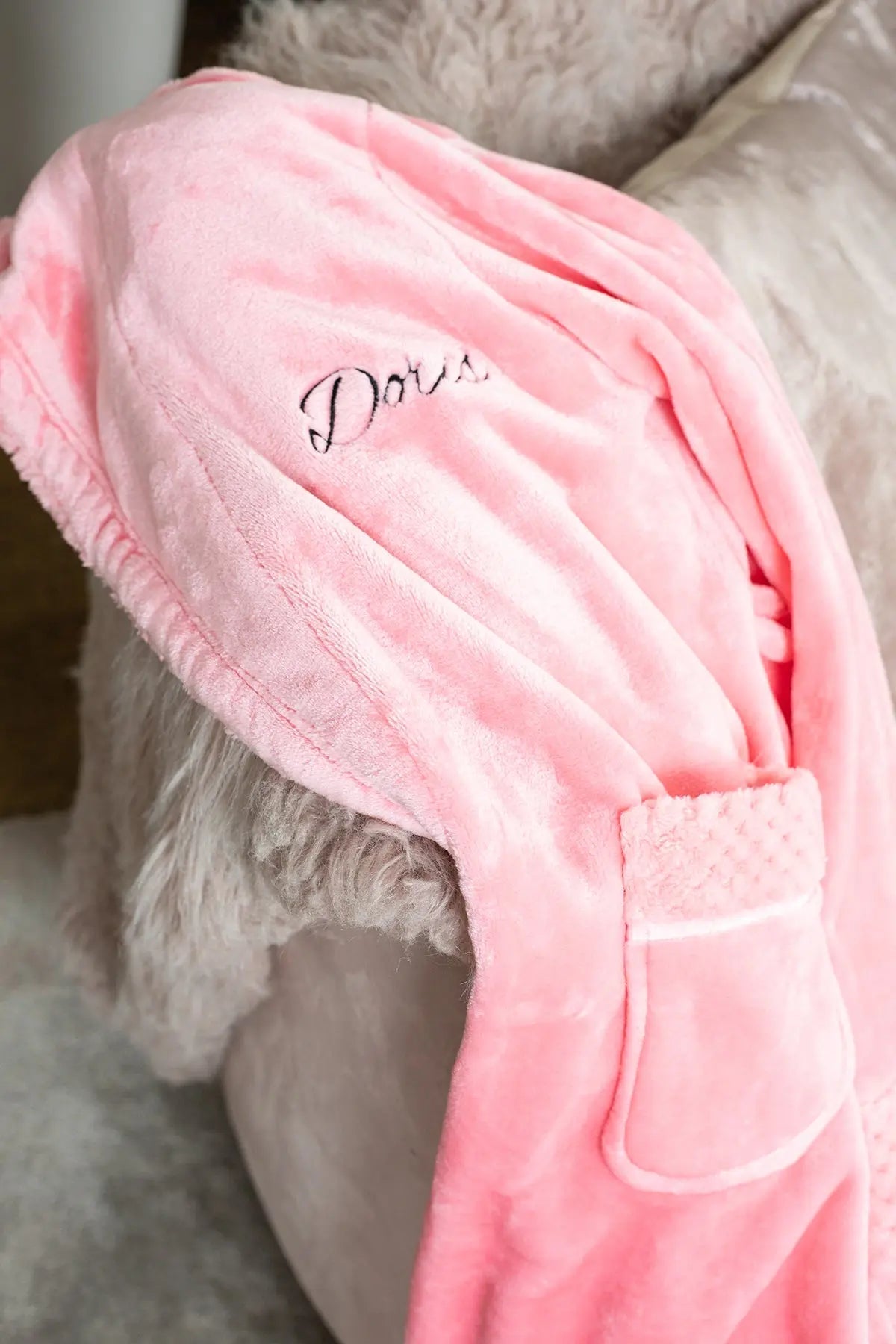 Women's Ultra Soft Fleece Bathrobe From Lotus Linen