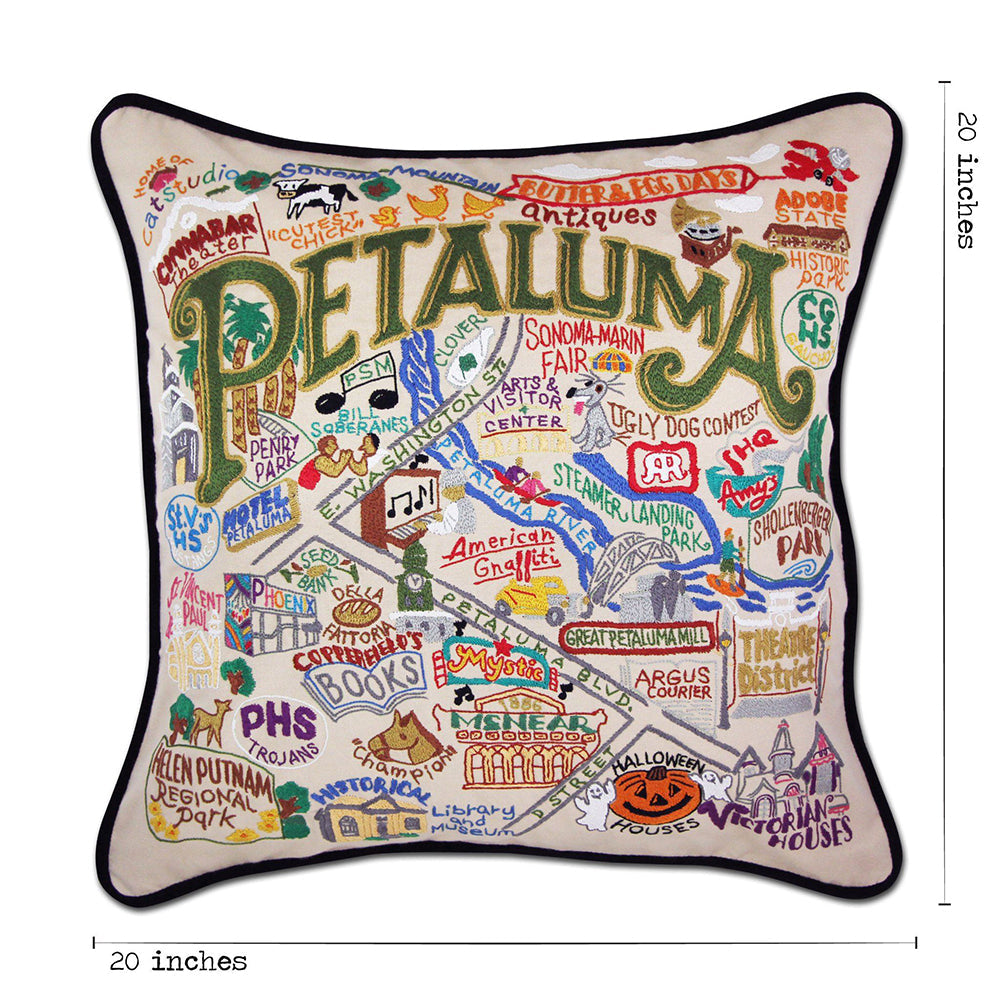Petaluma Hand-Embroidered Pillow from Quirks!