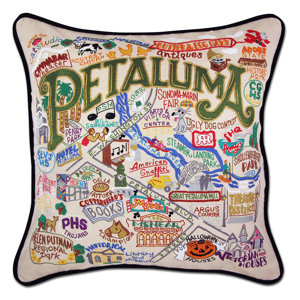 Petaluma Hand-Embroidered Pillow from Quirks!