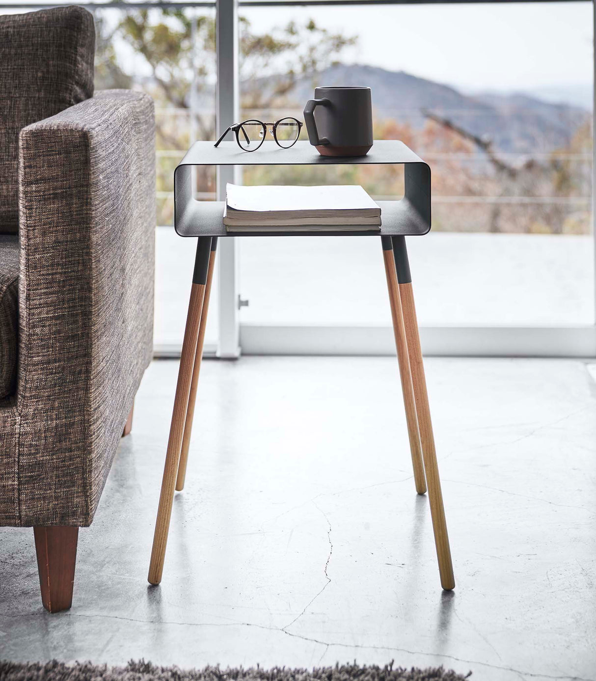 Storage Table - Two Sizes - Steel + Wood from Yamazaki Home