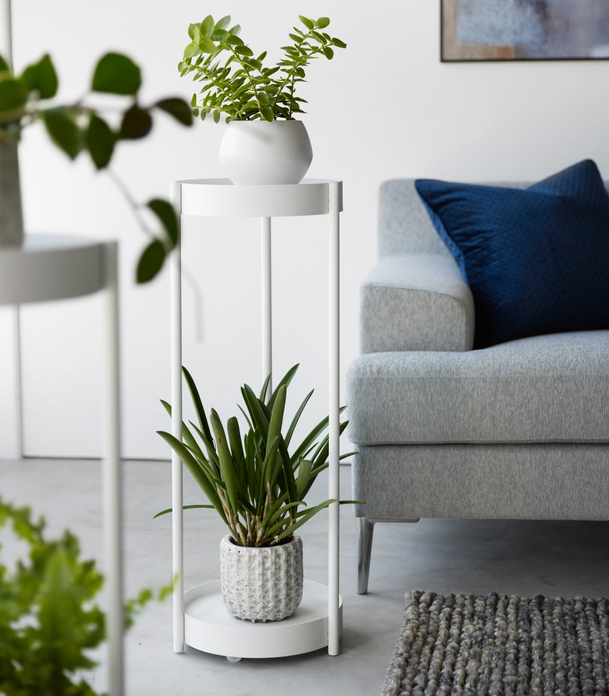 Two-Tier Rolling Plant Stand (28" H)  - Steel from Yamazaki Home