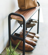 Shoe Organizer & Bench (18" H)  - Steel + Wood from Yamazaki Home