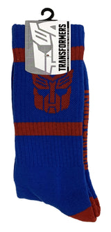 Hasbro Transformers Autobots Symbol Blue and Red Crew Socks From Your Favorite T Shirts