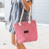 Striped Canvas Tote Bag From Threaded Pear