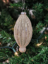 Gold Elongated Teardrop Glass Christmas Ornament F07M7-5-LH76-23191 from Wizardi