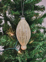 Gold Elongated Teardrop Glass Christmas Ornament F07M7-5-LH76-23191 from Wizardi