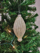 Gold Elongated Teardrop Glass Christmas Ornament F07M7-5-LH76-23191 from Wizardi