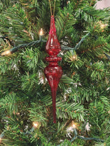 Red Elongated Finial Glass Christmas Ornament F07M7-1-LH76-23215 From Wizardi