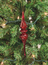 Red Elongated Finial Glass Christmas Ornament F07M7-1-LH76-23215 From Wizardi
