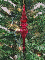 Red Elongated Finial Glass Christmas Ornament F07M7-1-LH76-23215 From Wizardi
