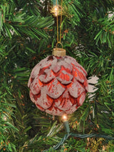 Red Pinecone-Shaped Glass Christmas Ornament F07M7-13-LH76-23148 From Wizardi