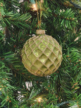 Green Glittered Ball Glass Christmas Ornament F07M7-7-LH76-23229 From Wizardi
