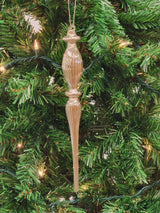 Gold Elongated Finial Glass Christmas Ornament F07M7-2-LH76-24618 From Wizardi