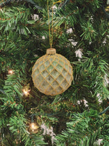Gold Quilted Ball Glass Christmas Ornament F07M7-12-LH76-23122 From Wizardi